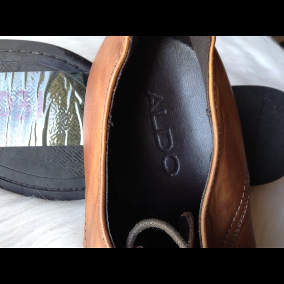 Aldo men’s brown leather oxfords - Picture 5 of 6